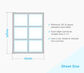 label sheet size