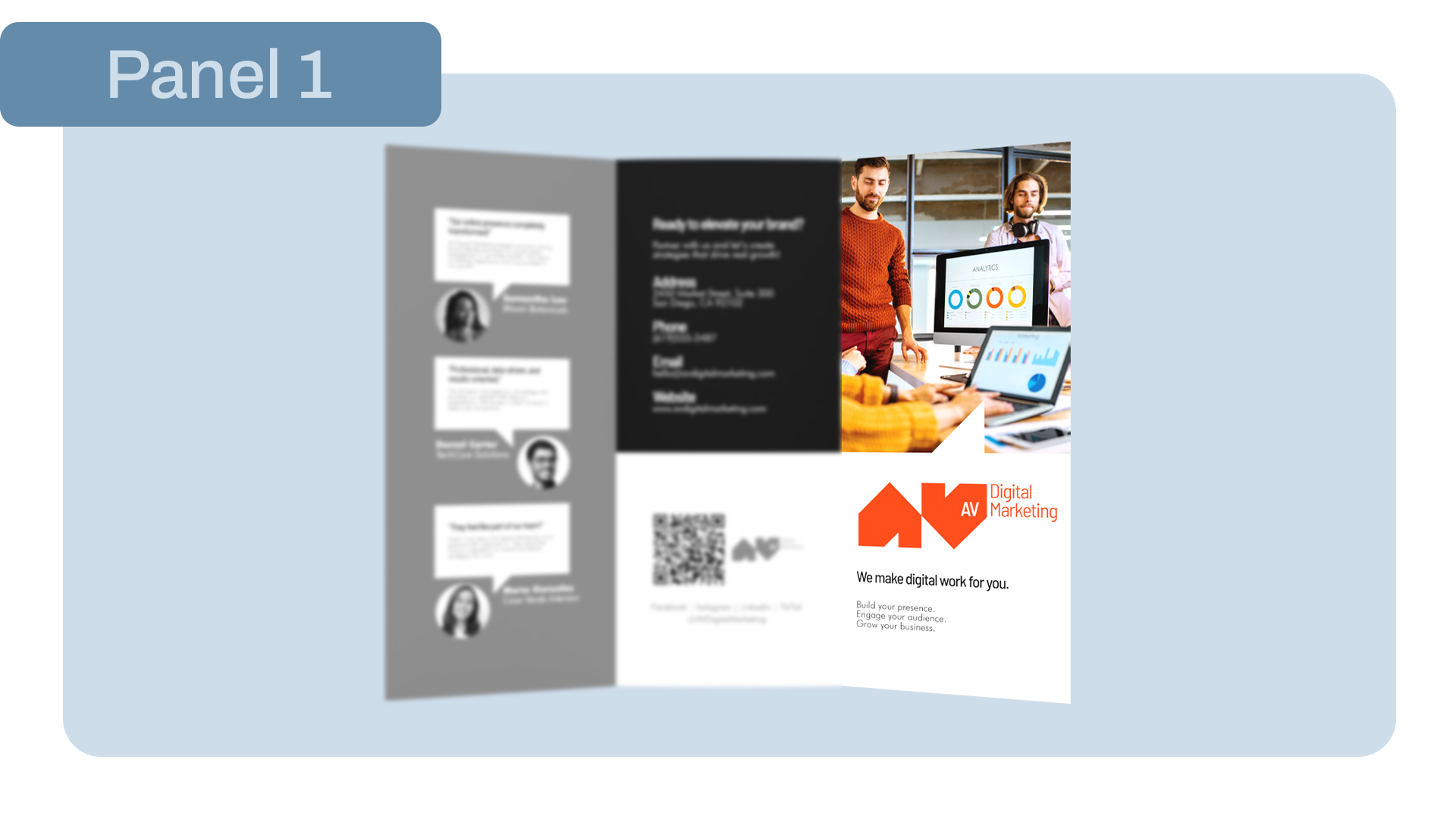 How a Trifold Brochure Works - Panel 1
