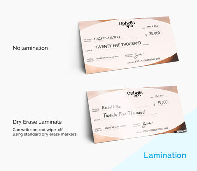 Custom Giant Checks - Lamination