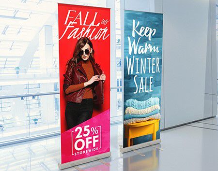 retractable banners to use in malls or establishments